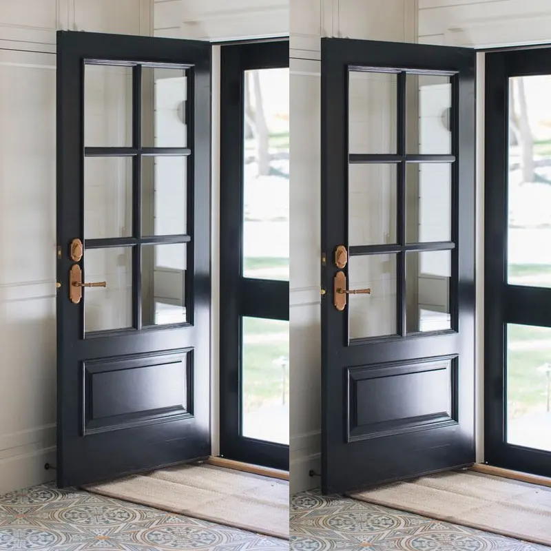 Custom home Interior bathroom frosted glass doors Modern style Apartment kitchen High quality frosted glass solid wood doors