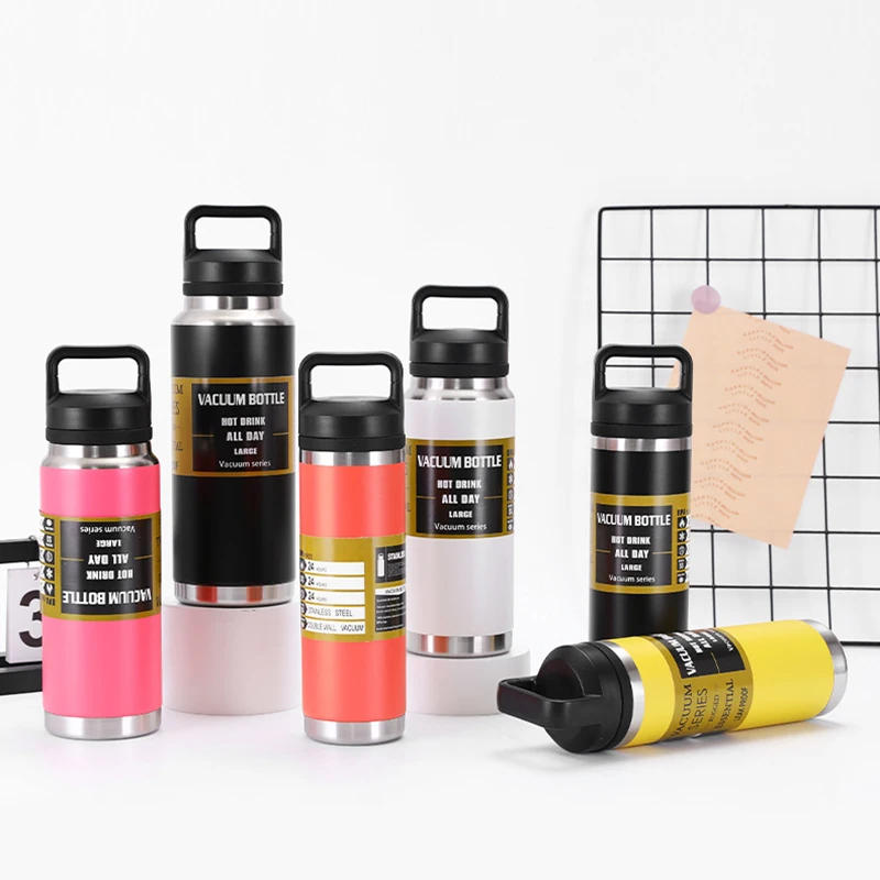 36oz Customized logo 2 Lids straw 800ml drinking powder coated stainless steel thermos vacuum water bottles flask for hot water