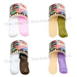 Popular kids DIY ECO-friendly blow bubble noisy putty kit chocolate shape 2 colors packed stress relief crystal slime putty