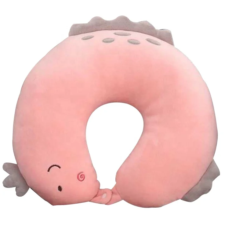 Factory Wholesale Soft comfy colorful plane travel office nap Plush cartoon animal U Shape Neck Massage Pillow