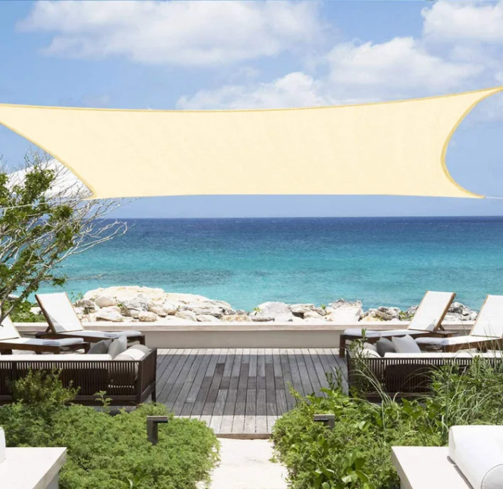Hot selling 8*10ft 95% Waterproof Canopy Outdoor Shade Cloth Patio Swimming Pool Garden Rectangle Sun Shade Sail