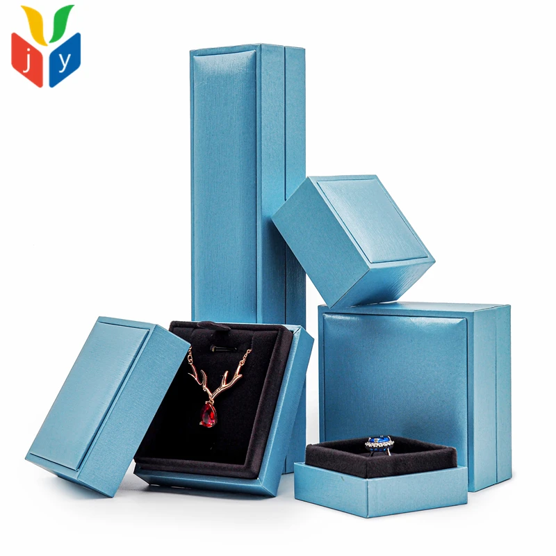 Leatherette Paper Pendant jewelry box custom Bracelet ring jewelry boxes with logo luxury
