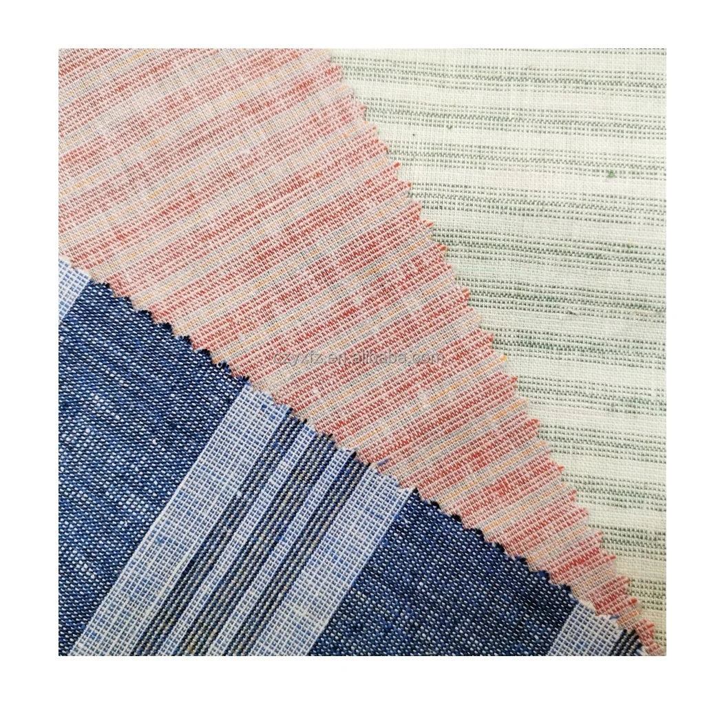 High quality plaid 100% linen check style cloth fabric