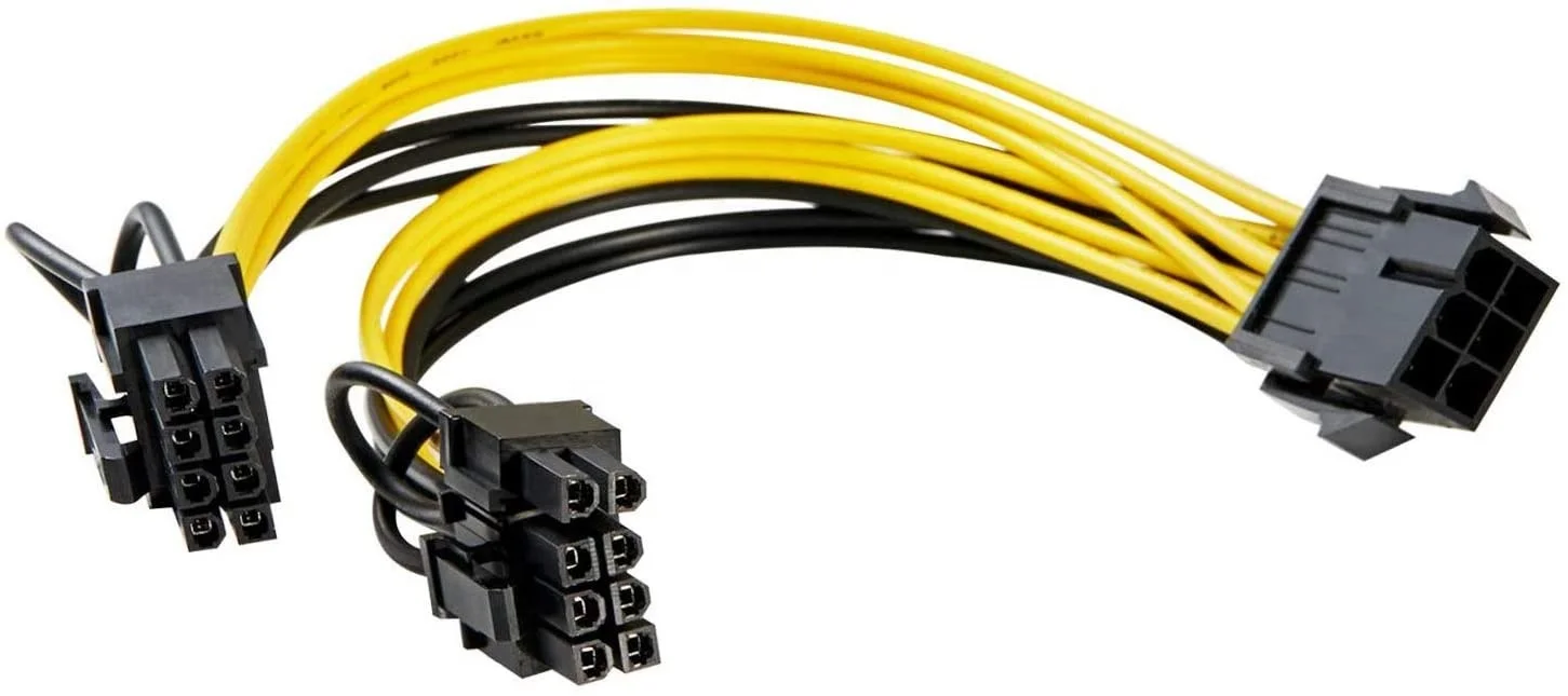 Wholesale Dual PSU Power Supply 24 Pin ATX Motherboard Adapter Connector Cable  6 Pin Pci E Connector