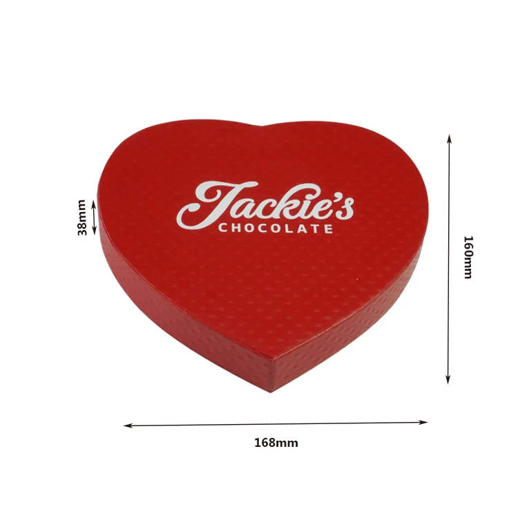 empty heart shape custom design texture paper gift sweet truffles christmas chocolate packaging box