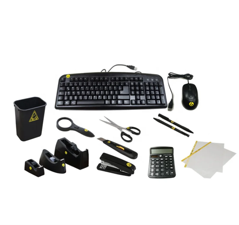 Black Plastic Antistatic Office Cleanroom ESD Clavier Keyboard Mouse