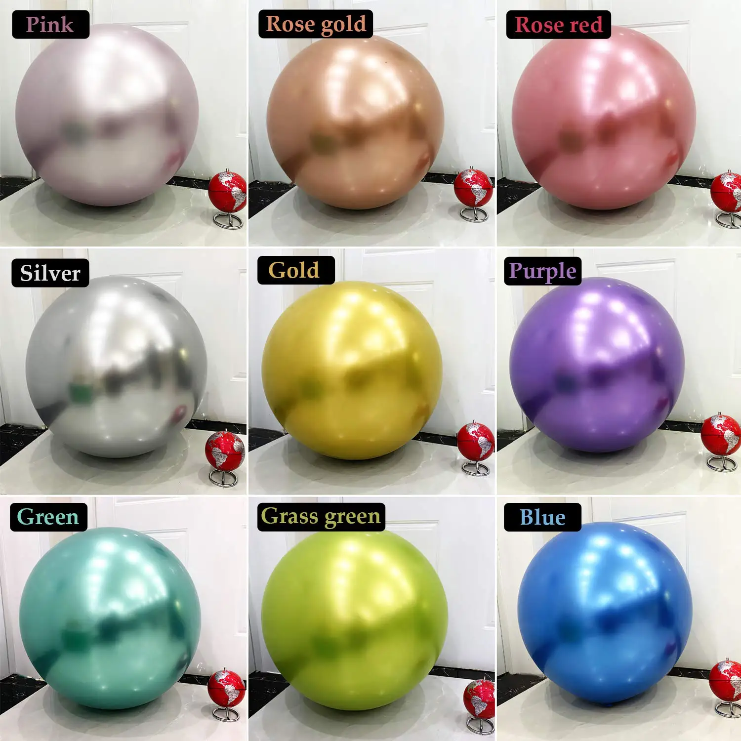 Shuian 18 inch 10 pcs metallic balloon party supplies decorations set birthday event decoration wedding thickened chrome balloon