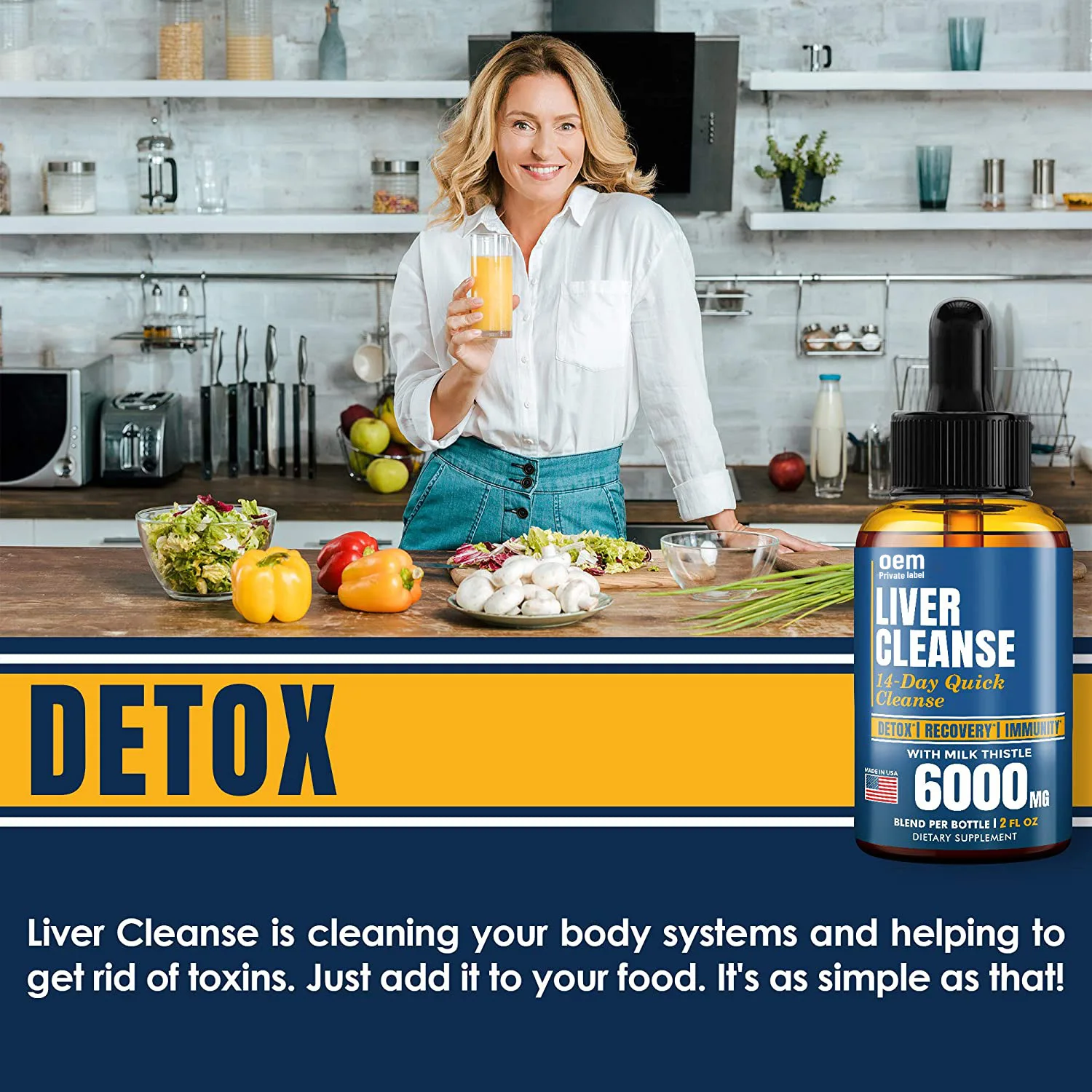 Natural Herbal Liquid Formula for Cleansing Repair & Health Liver Detox Cleanse Liquid Drops