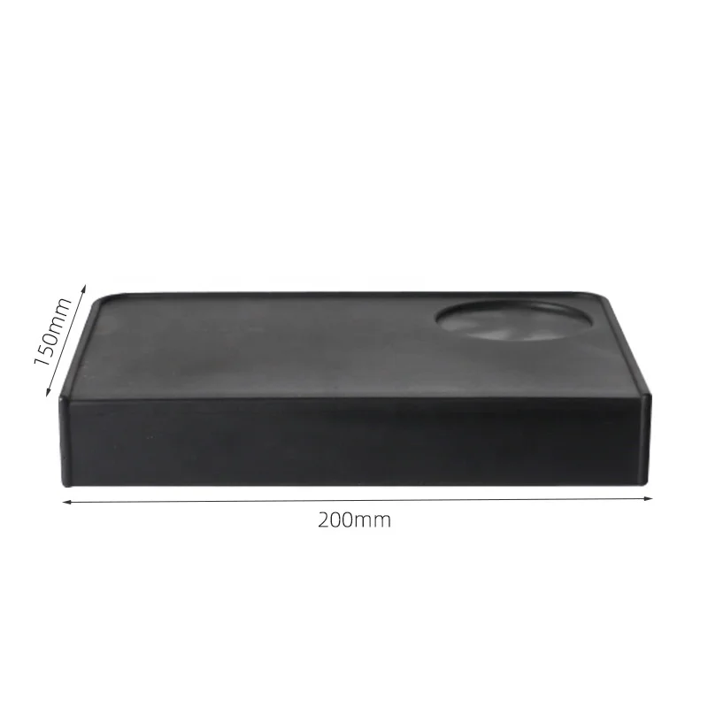 Espresso Tamping Mat - Luxury High-Grip and Food-Safe Black Silicone Corner Tamper