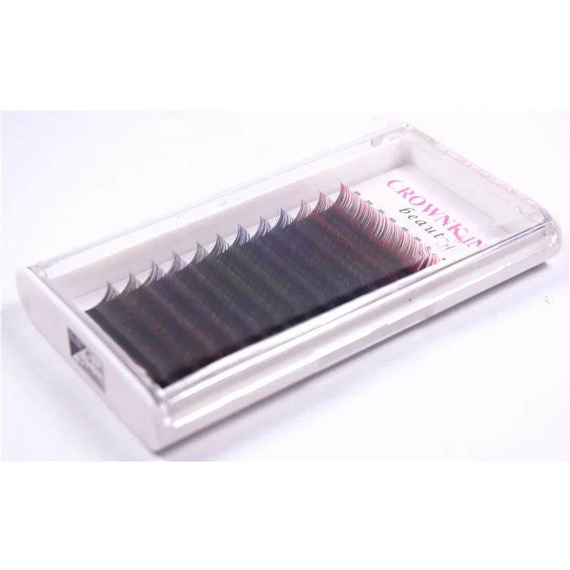 Ombre Color Bundle Eyelash Extensions False Silk Mink Eyelashes private label  Handmade Wholesale