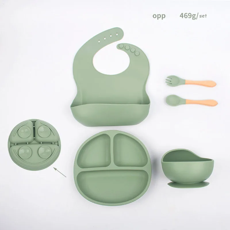 Fork And Spoon Children Silicone Tableware Set  Baby  Silicone tableware Baby Silicone Feeding Set