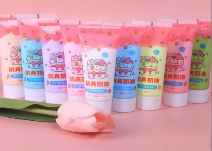 cartoon toy 50g Simulated cream glue diy kit handmade material for pencil Hairpin phone case sticker kid play charm creativity