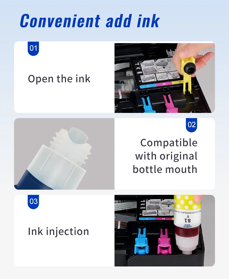 Aomya Refill Dye ink compatible for CAN G3100 GI-490 GI-790 GI-890 GI 490 790 Pixma G1000 G1100 G1400 G2400 G3400 G2000 G2100