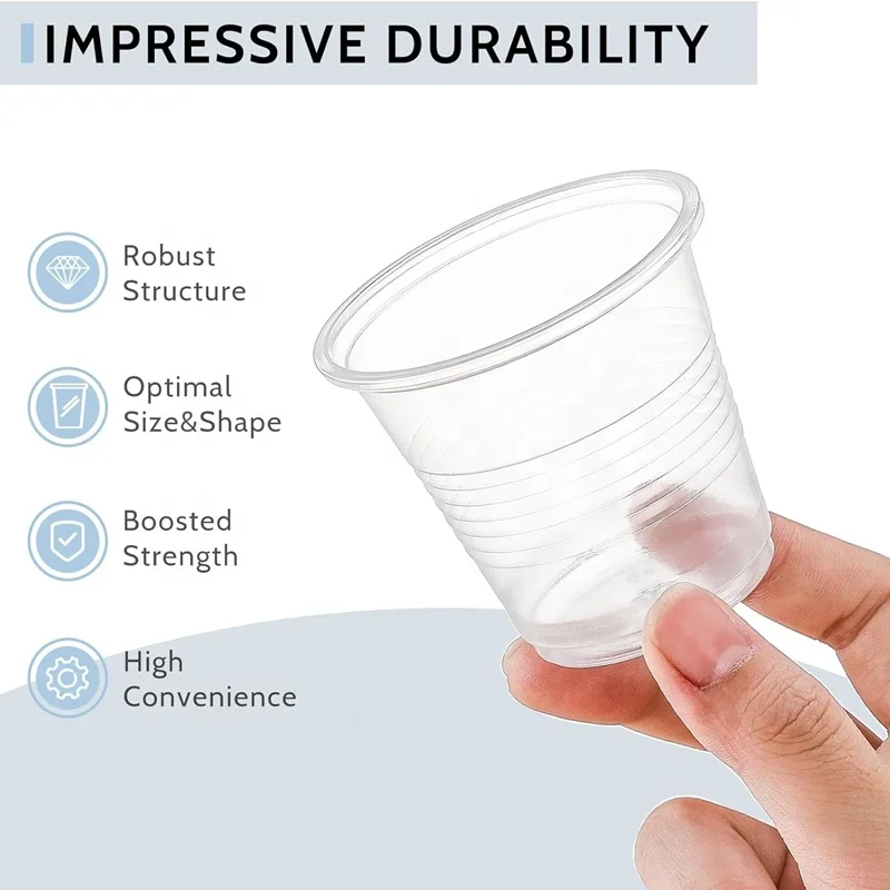factory wholesale small disposable clear plastic bathroom mouthwash cups 3 oz  pp drinking washing cups