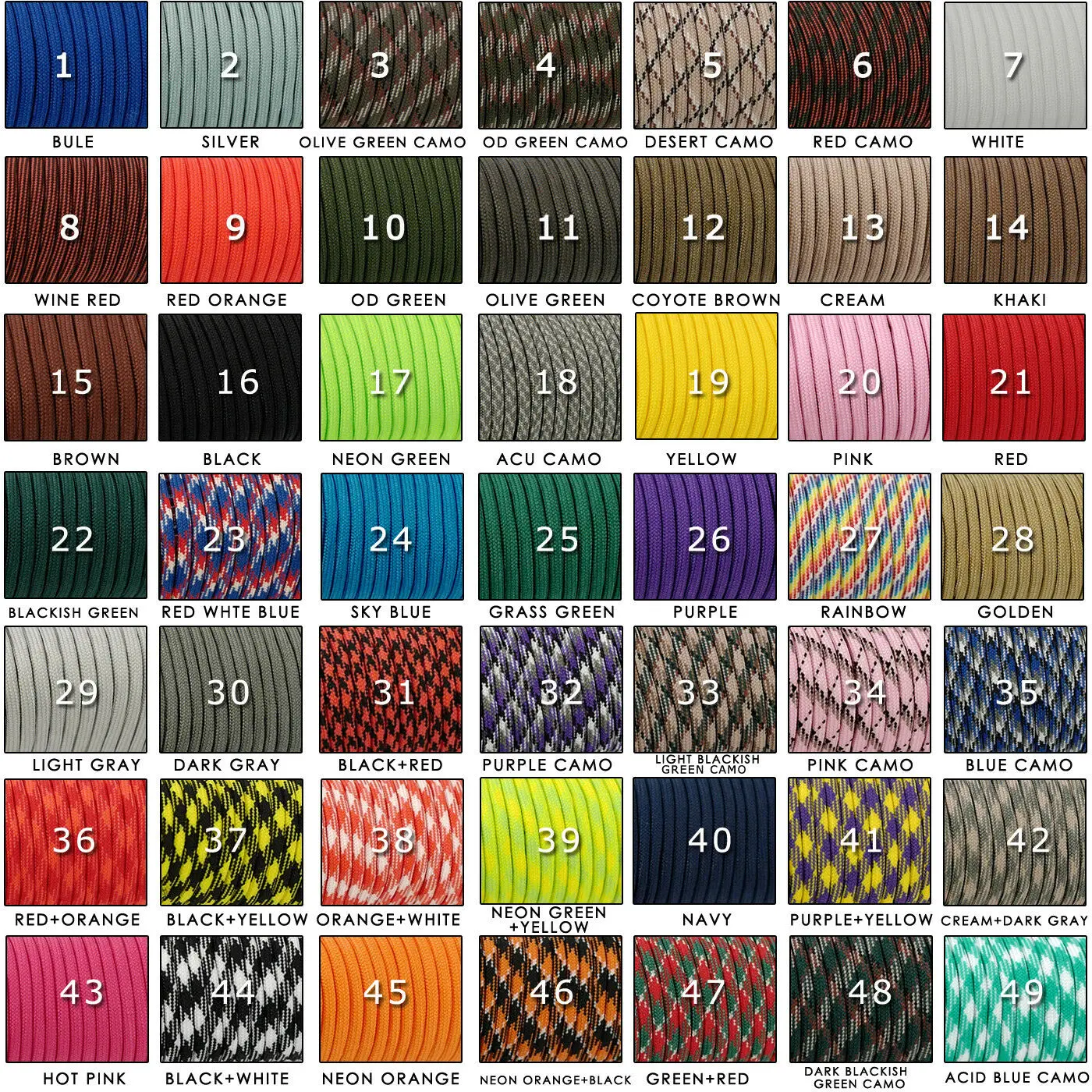 100FT/Pack Stock Outdoor Camping Survival Emergency 4mm Type III 7 Strand Core Paracord  Cord Lanyard Rope