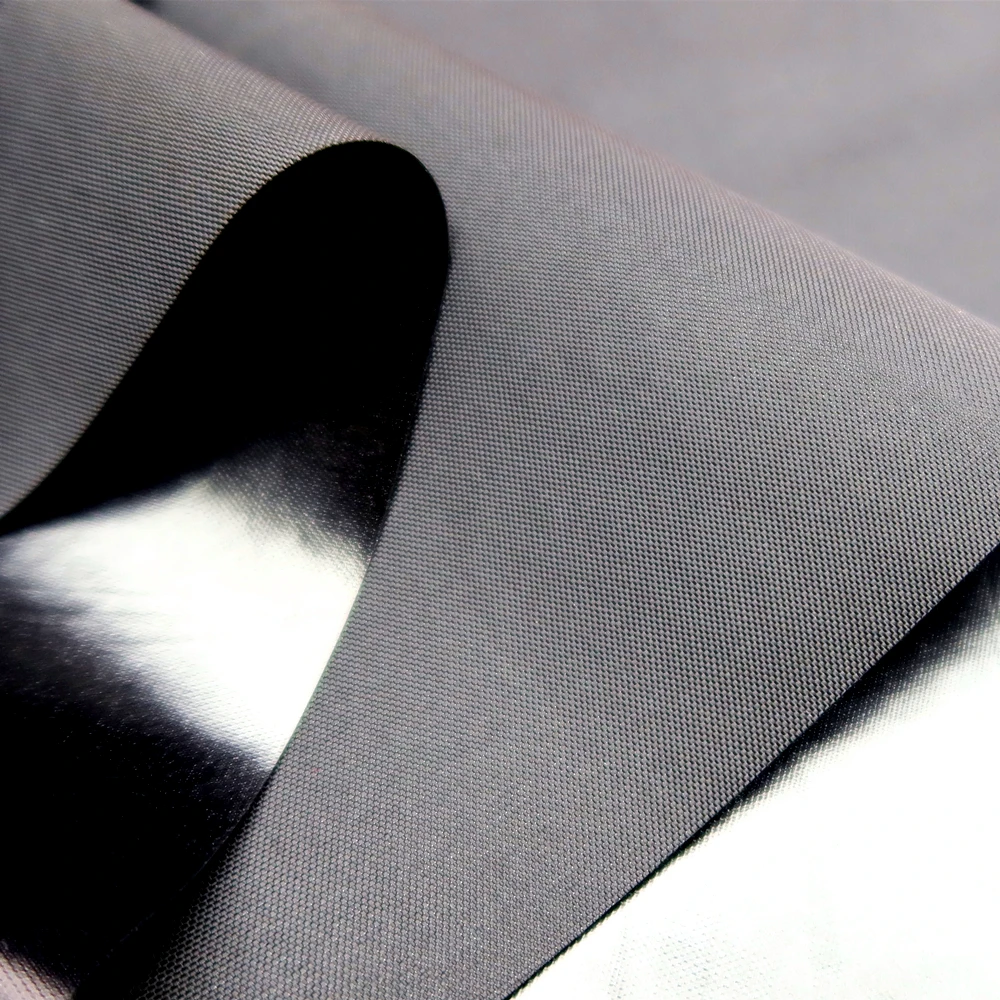 210D Outdoor Fabric Airtight Black Waterproof Nylon TPU Coated 0.1mm Hot Sealed Fabric