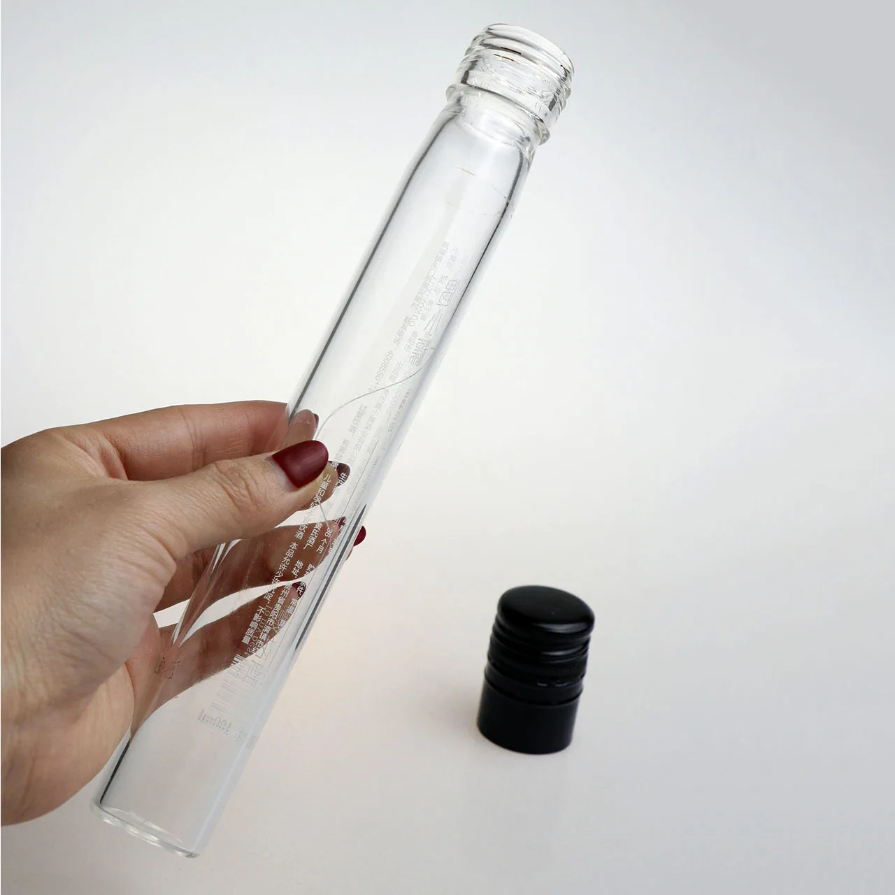 Mini 10ml 30ml 50ml 60ml 100ml tube beverage wine glass bottle with colorful aluminum screw caps vials