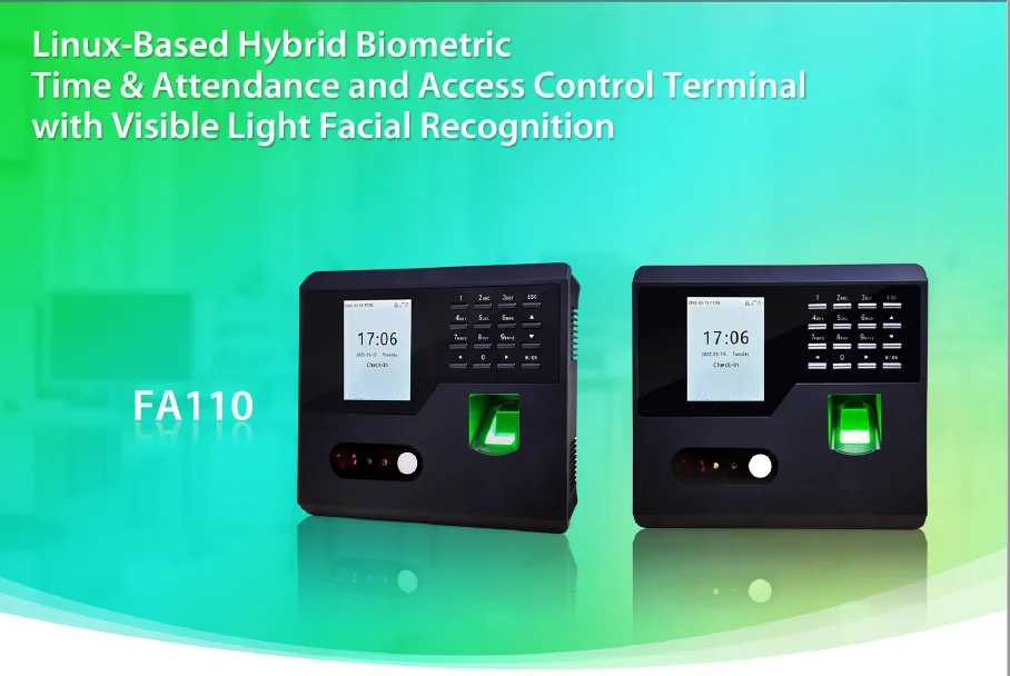 ZK OEM Access Control Facial Recognition And Fingerprint Time Clocks With Proximity Card Reader (FA110)