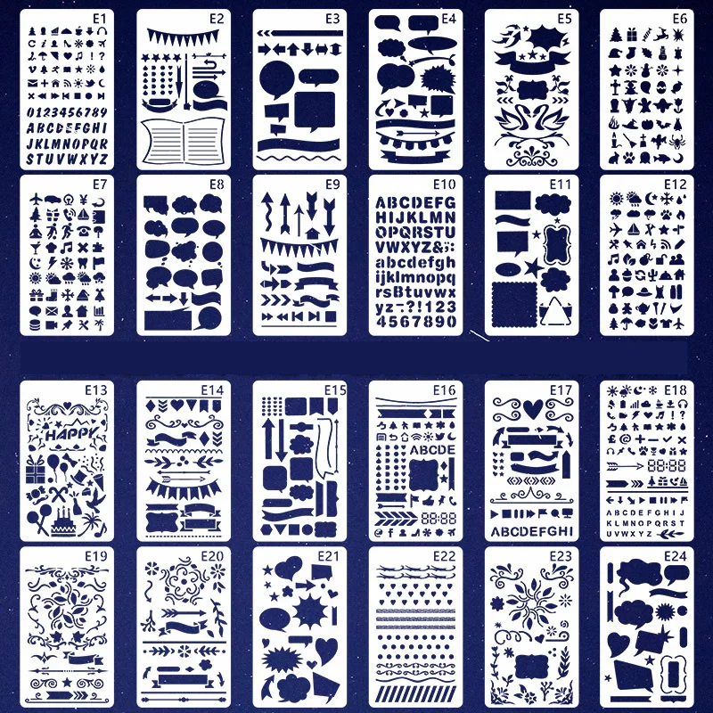 16 Pack Mandala Dot Painting Kids DIY Cartoon Pattern Wall Stencil Sets