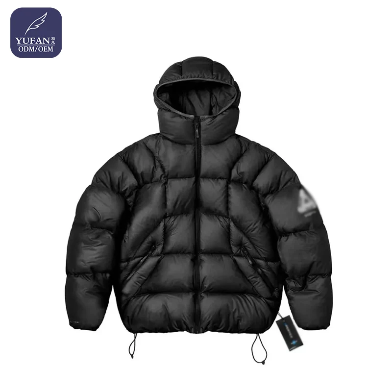 YuFan Custom Black Puffer Down Jacket Down-filled Quilted Down Jacket Winter Jacket Men