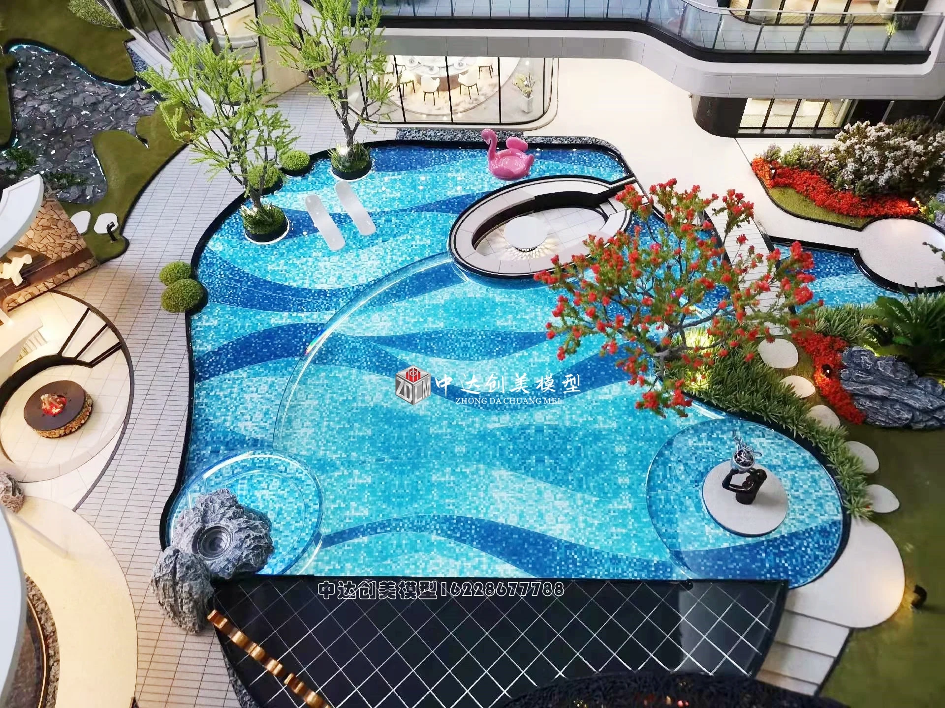 Architectural scale model for exhibition Architectural Miniature Model Interior Building Model Miniature Trees