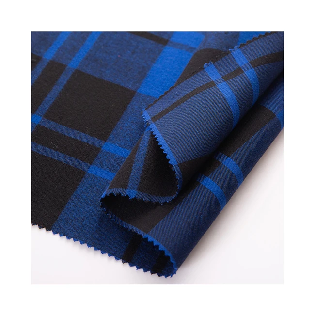 Modern Design red navy and white plaid brushed flannel fabric 100% Cotton flannel fabric