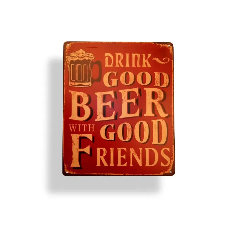 Wholesale  Custom Design Factory Directly Supply Beer Alcohol poster bar wall decor aluminium metal sign plate