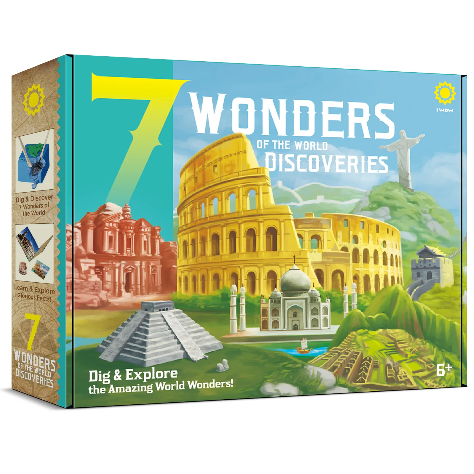 kids toys educational eco friendly 7 Wonders world Discoveries dig kit treasure mining dig assorted mineral excavation kit