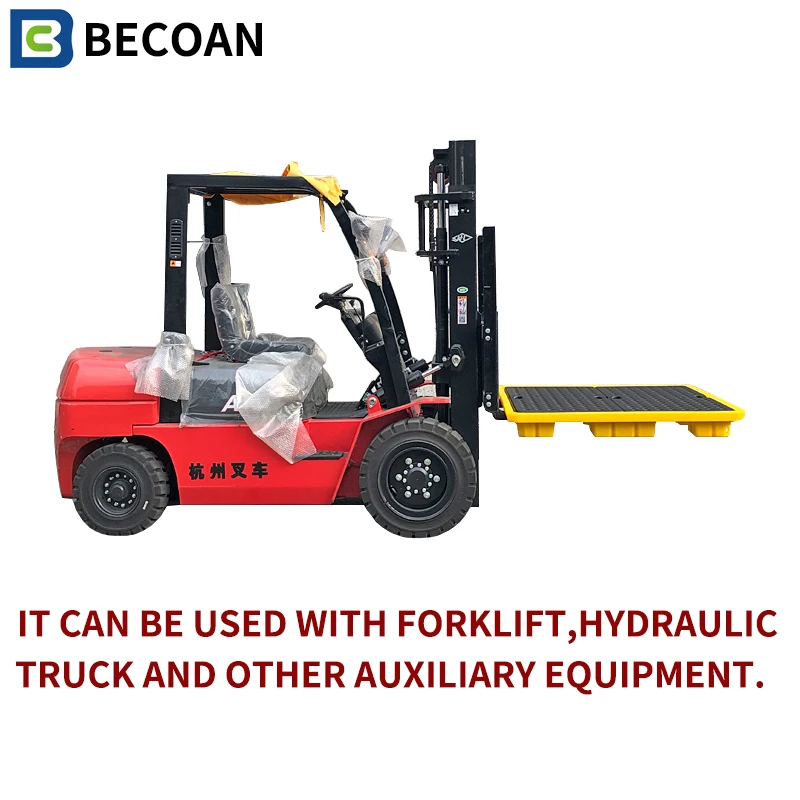 Environmental 4 Drum Anti Spill Containment Pallet Tray For Storage Pallet Rack