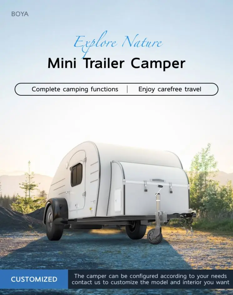 Hot Sell Aluminium Teardrop Small Travel Camper Trailer Door