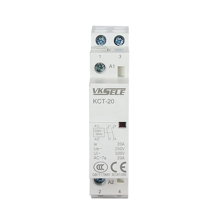 Vksele KCT-20 цепи 2 pole 2NO 2NC 1NO1NC din rail модульный контактор переменного тока 12V 24V 48V 110V 220V 230V AC катушка электрического contatcor