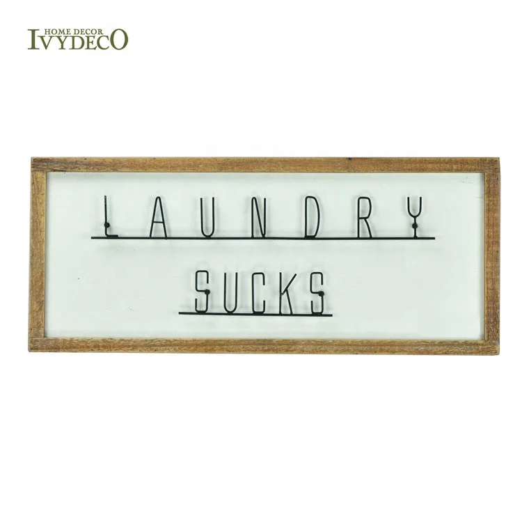 
IVYDECO Laundry Co. WASH DRY FOLD AND REPEAT Vintage Metal Signs 