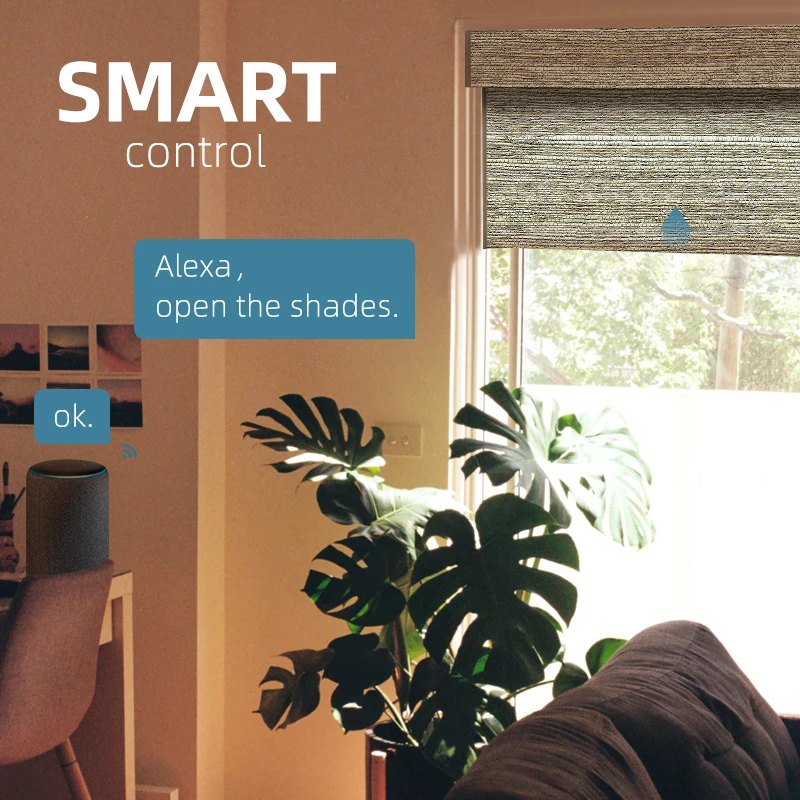 Deyi умные электрические детские домашние животные безопасные моторизованные натуральные тканые деревянные kenaf римские жалюзи умные шторы