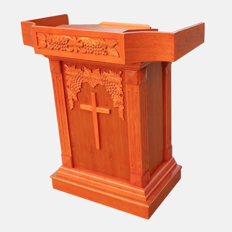 Solid wood furniture wooden church podium for speech and lectern conference room rostrum podium stand