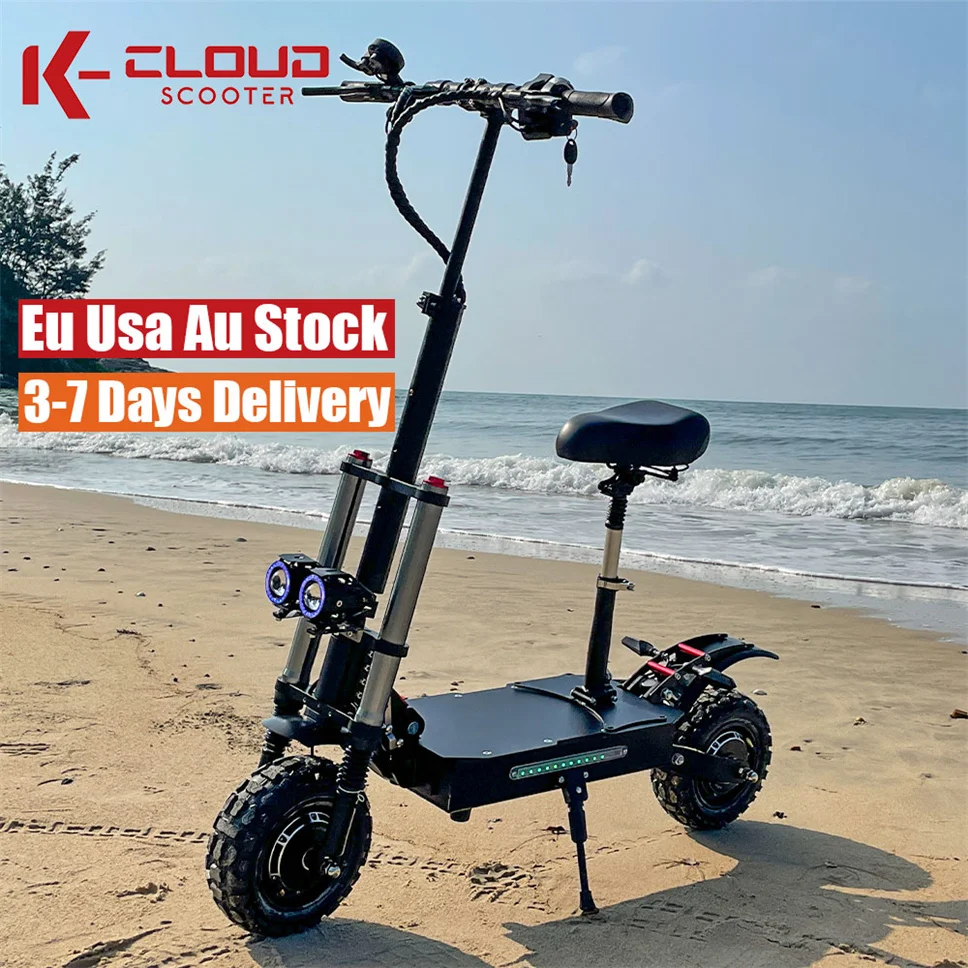 Security EU US AU Warehouse 5600W 6000W Dual Motor 11 Inch Offroad 60V Electric Scooter Portable Electronic Scooter