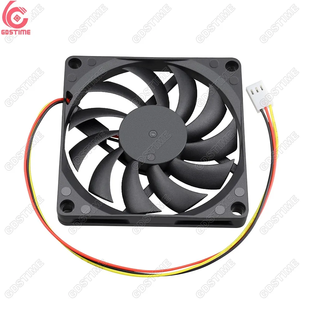 Gdstime GDA8010 80x80x10mm 80mm 3 PINS FG Sleeve Bearing DC 12V Brushless Axial Cooler Fan