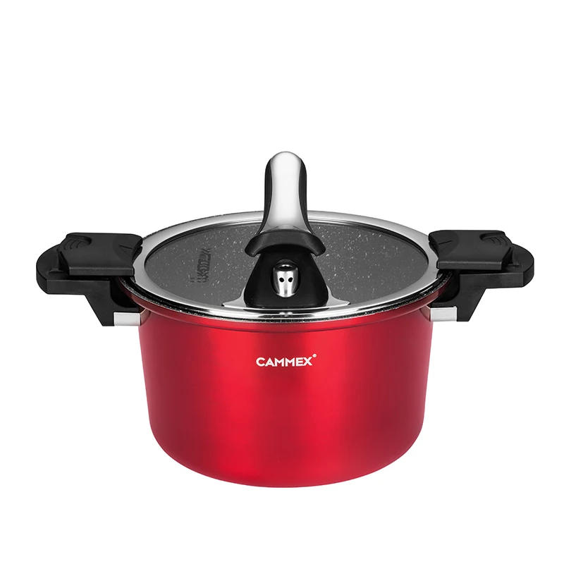 Кованая Алюминиевая антипригарная Кастрюля с мраморным покрытием низкого давления