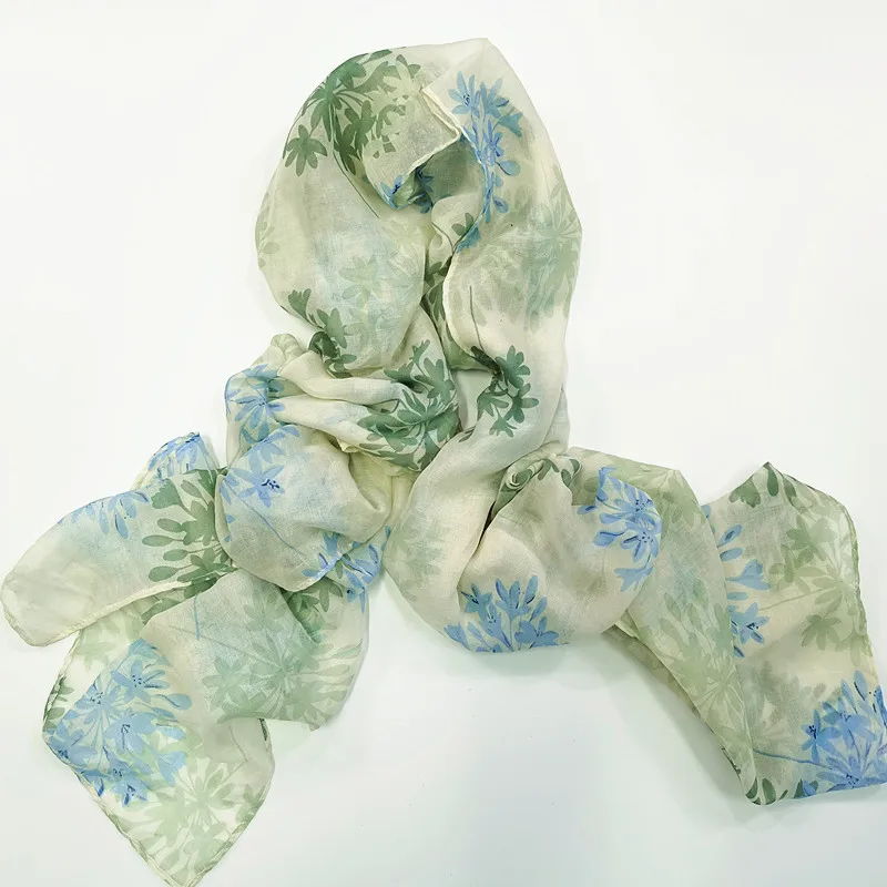 Screen Printing Scarf Spring/Summer Thin Woven Japanese Style Cape