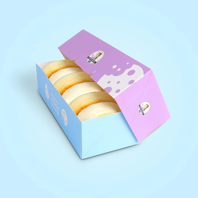 Custom Logo Printed Take Away Food packaging Bakery Donuts Paper Box