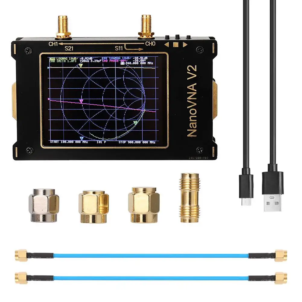  Векторный анализатор сети 3G S-A-A-2 NanoVNA V2 цифровой ЖК-тестер наноиндуктивности HF VHF UHF логической антенны с постоянной