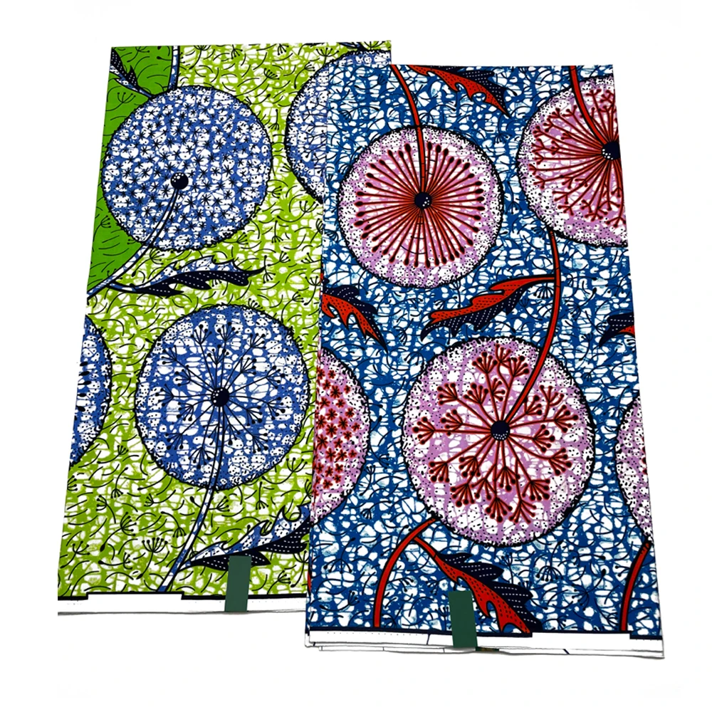 Wholesale 100% Cotton Nice Design 100% Cotton African Wax Print Fabric For Cloth 6 yards Soft African Wax Fabric