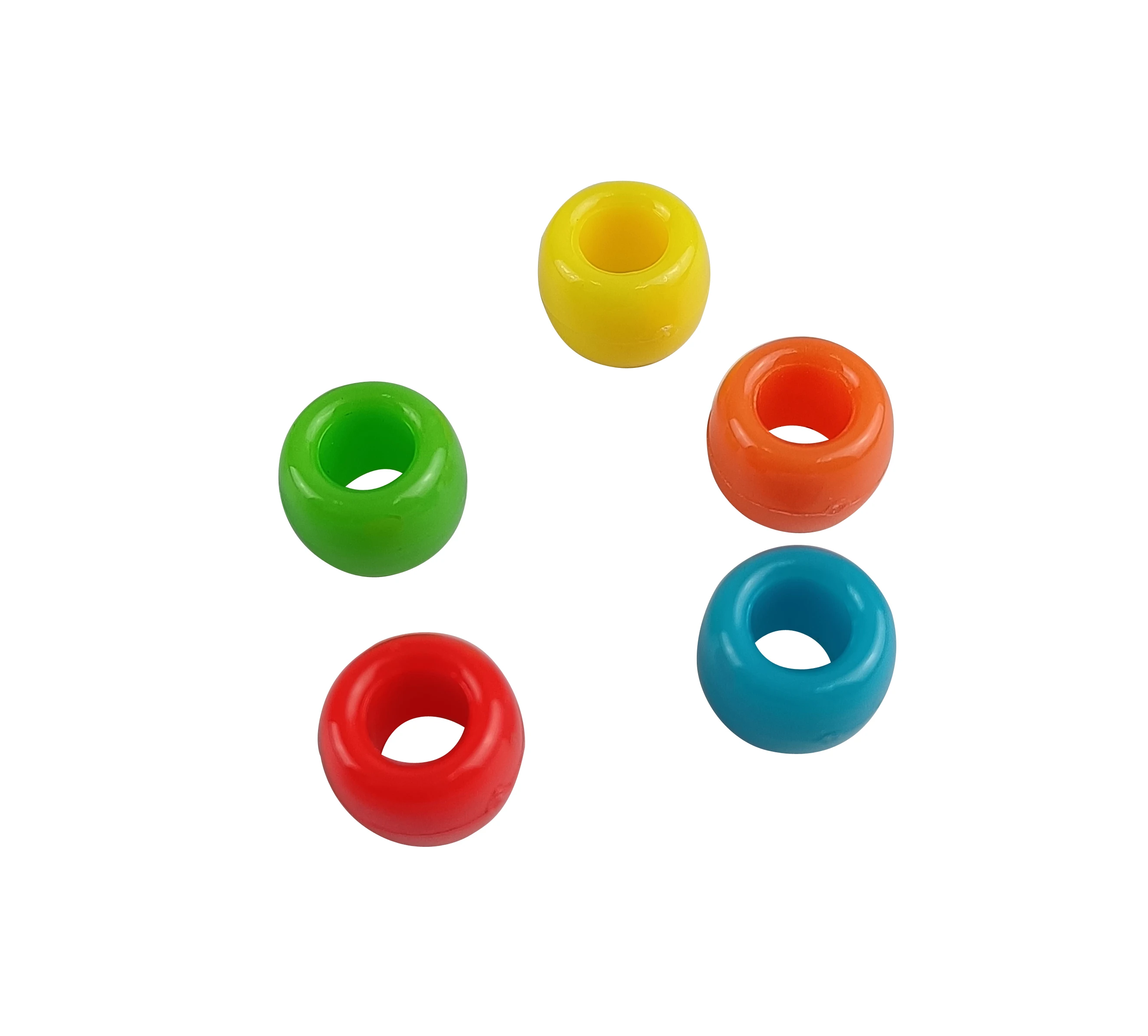 Big Value  Pony Beads - Plastic - Opaque Neon Colors - 9mm - 1000 pc