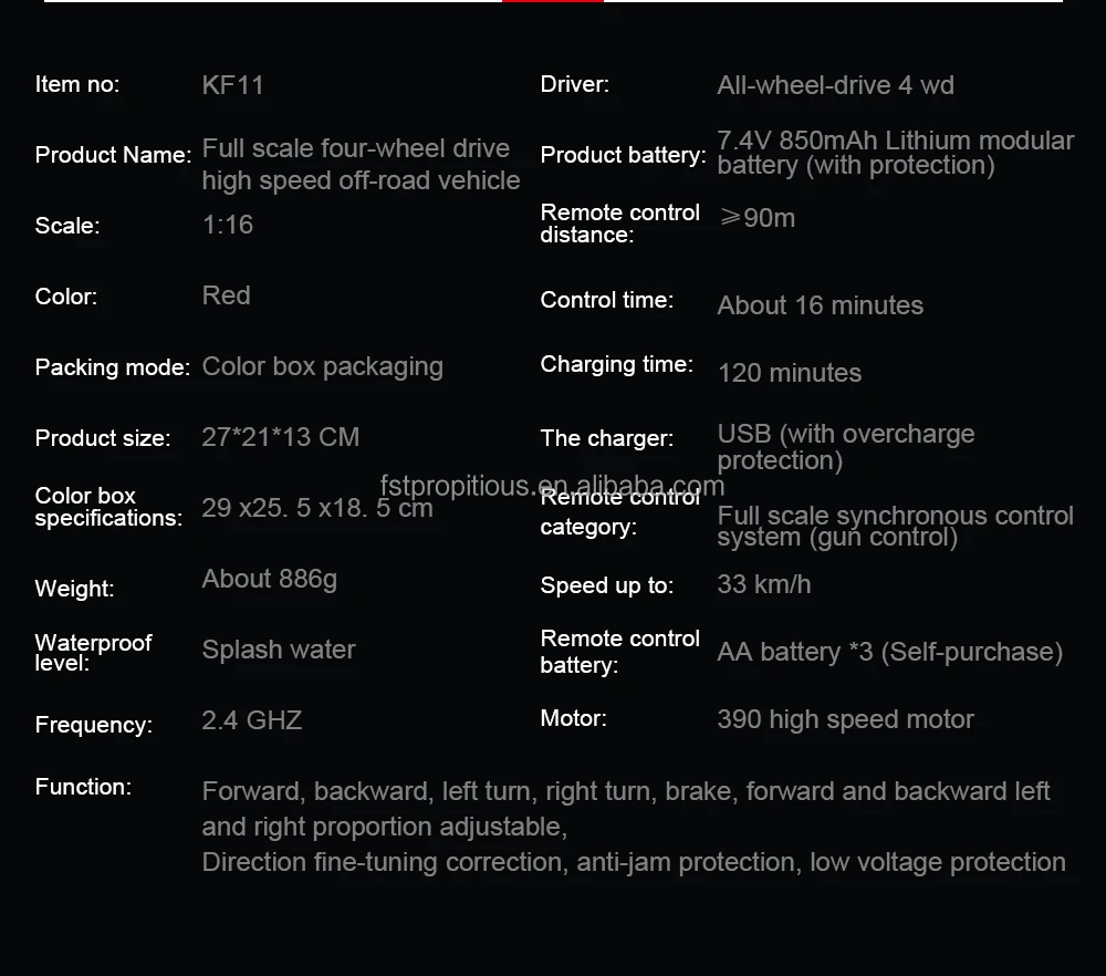 KF11 RC Cars 1:16 Scale 33KM/H High Speed RC Stunt Trucks 4WD Remote Control Car, 2.4GHz All Terrain Toy Trucks,Vehicle Toys Car