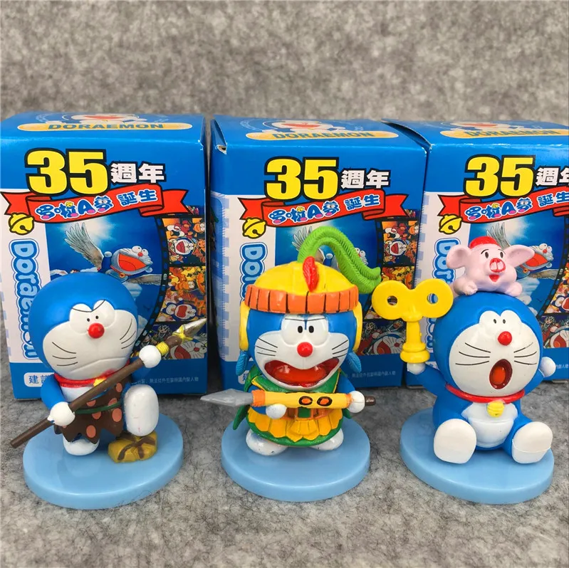 Japan Anime 35th Anniversary Edition Doraemon Figure Blind Box Car Desktop Decoration