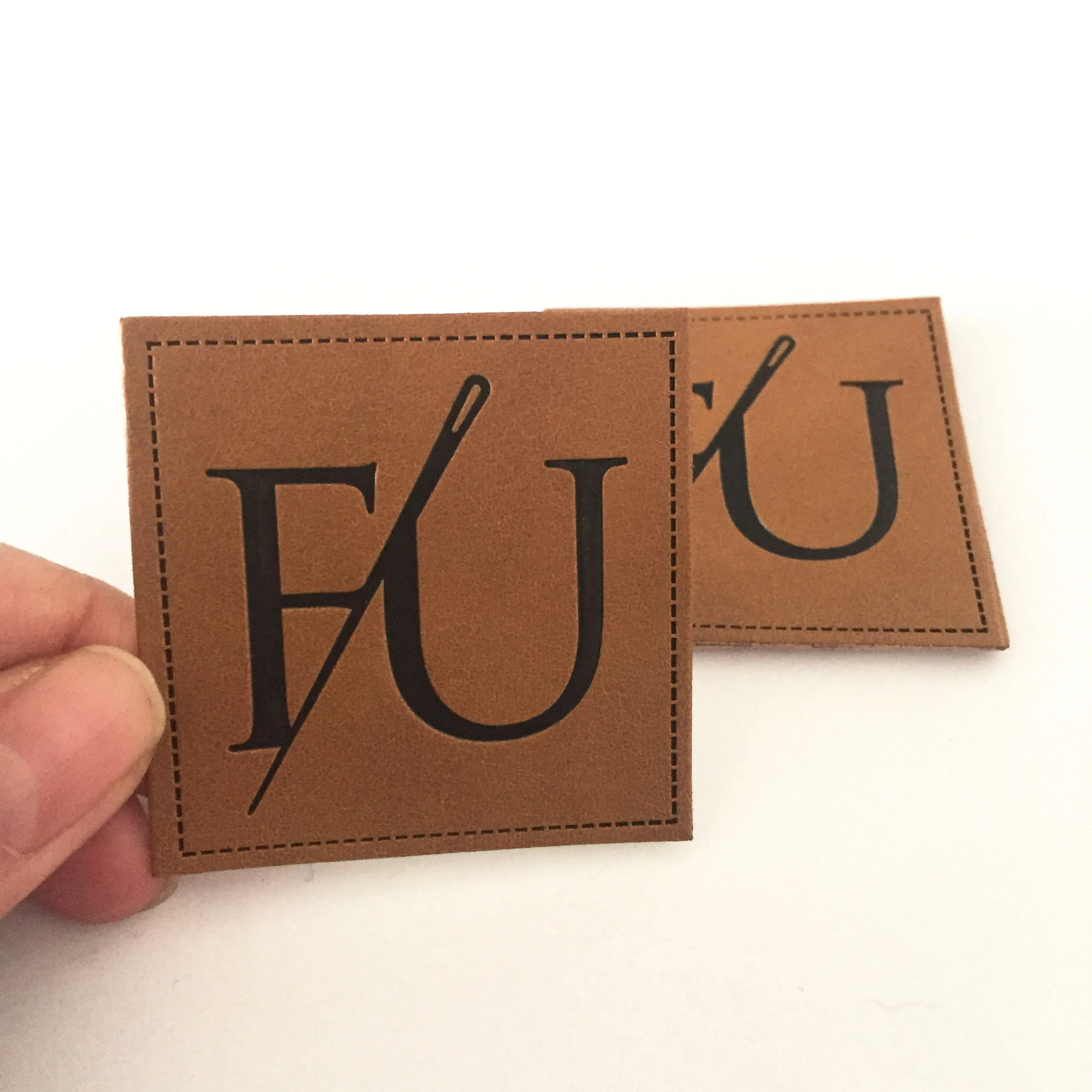 Custom Heat Press Genuine Faux Leather Repair Patch Labels Self Adhesive With Iron On