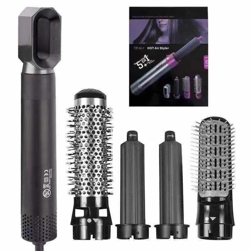 Five In One Automatic Suction Curling Straight Hair Comb Hair Dryer Without Leaves Brush