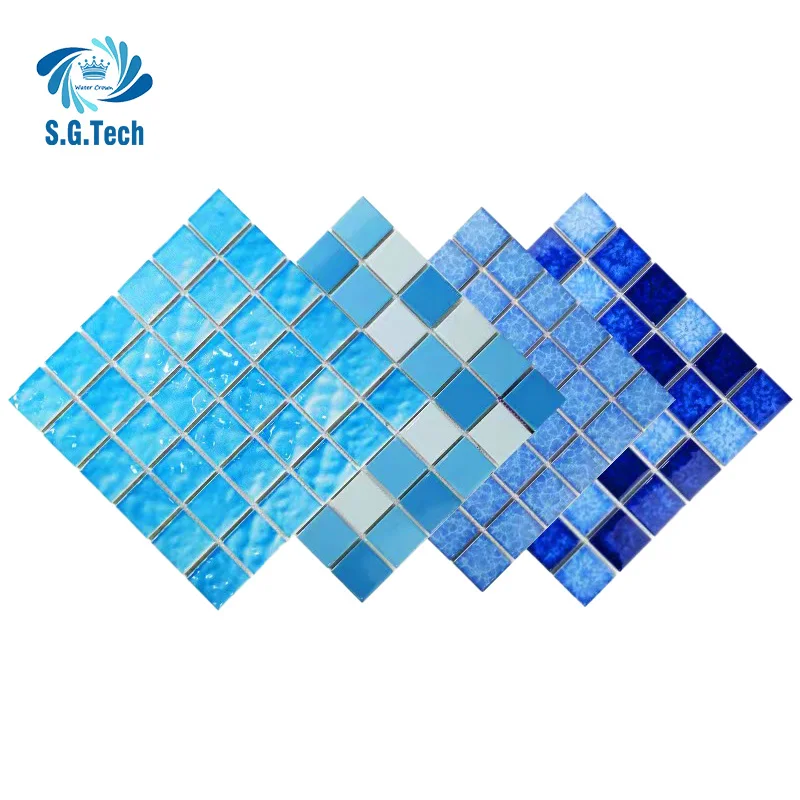 Water Crown High Quality Mosaic Swimming Pool Tile for Outdoor Spa Viewing Pool Wall Floor Decoration Pool Tools  Accessories