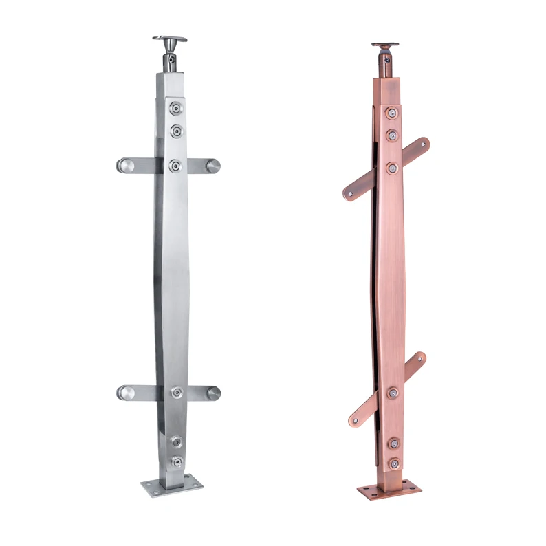 Outdoor Modern Design Exterior Cheapest Handrail Baluster Deck Balcony Stainless Steel Glass Railing