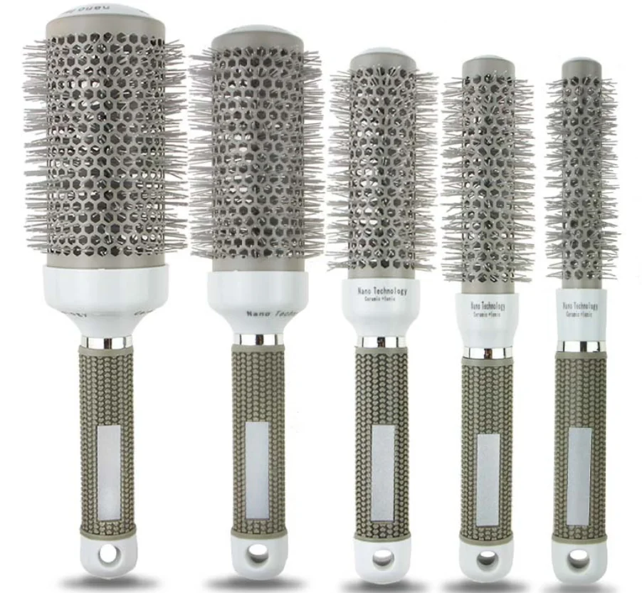 Professional Nano Thermal Ceramic Ionic Round Barrel Heat-resistant Round hair Brush