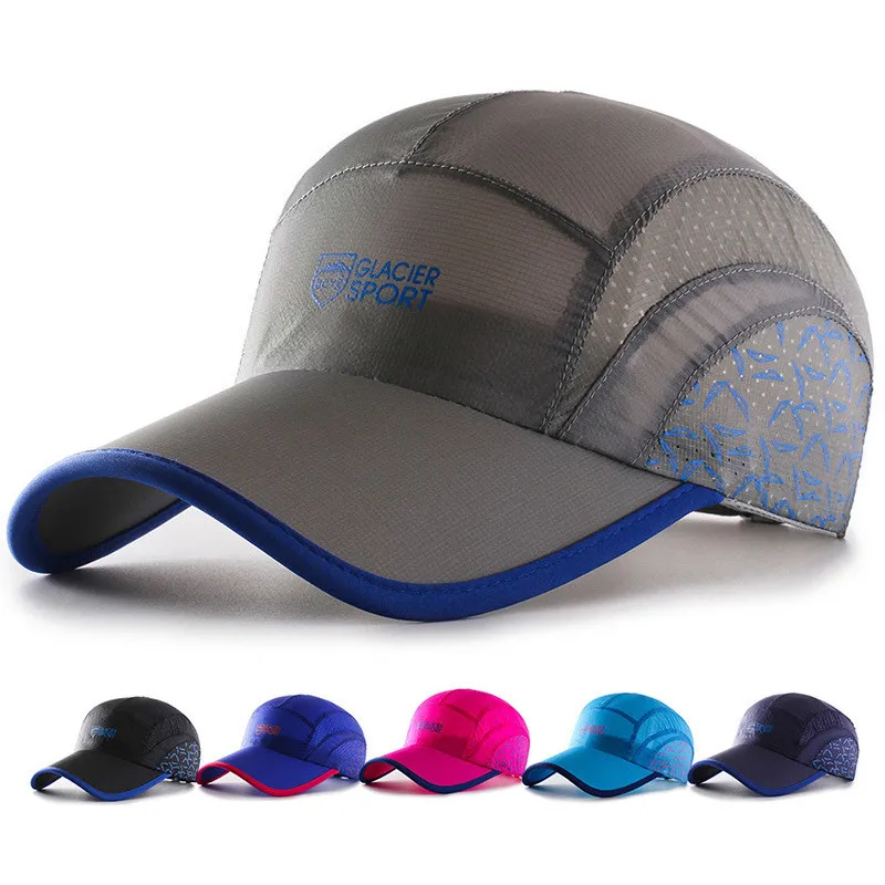 Lightweight Printed Logo Quick Dry Mesh Fabric Folding Outdoor Activities Marathon Running Cap Baseball Cap